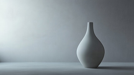 Serene Minimalist White Vase on Grey Wall