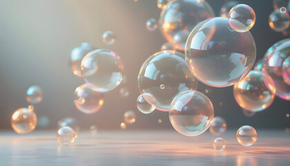 Naklejka premium soap bubbles in the air