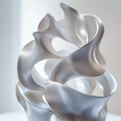 Abstract Silver Sculpture Modern Art Design