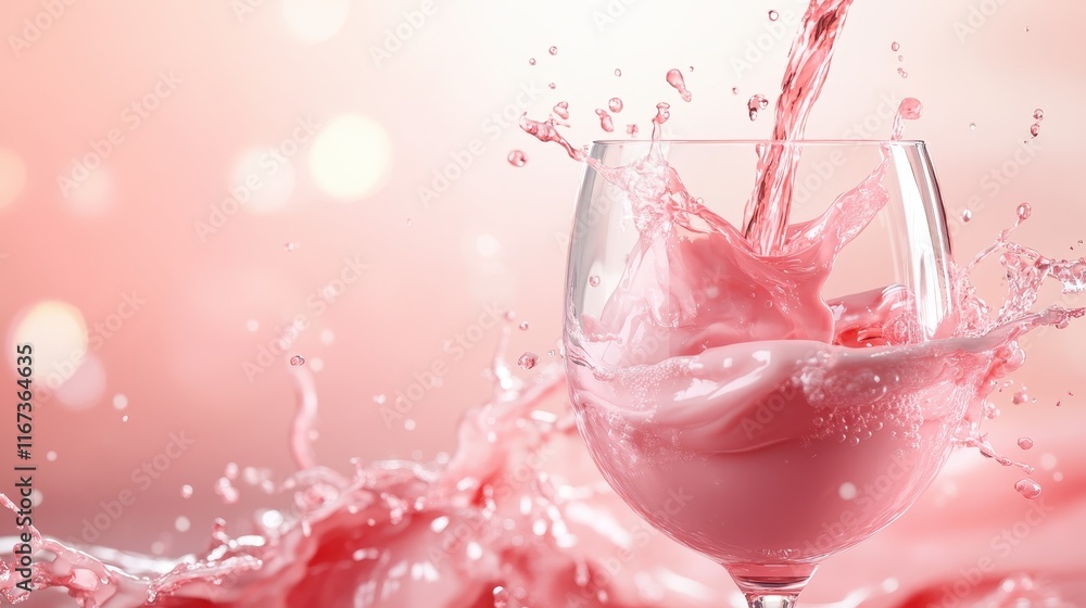 Poster this captivating image showcases a beautiful splash of liquid pouring into a glass, encapsulating dy