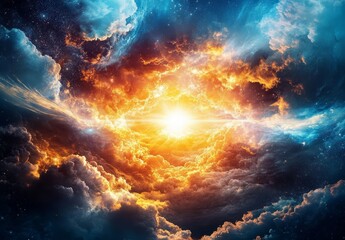 Fototapeta premium The magnificent act of creation: from nothing to existence.