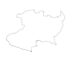 Michoacan state blank outline map