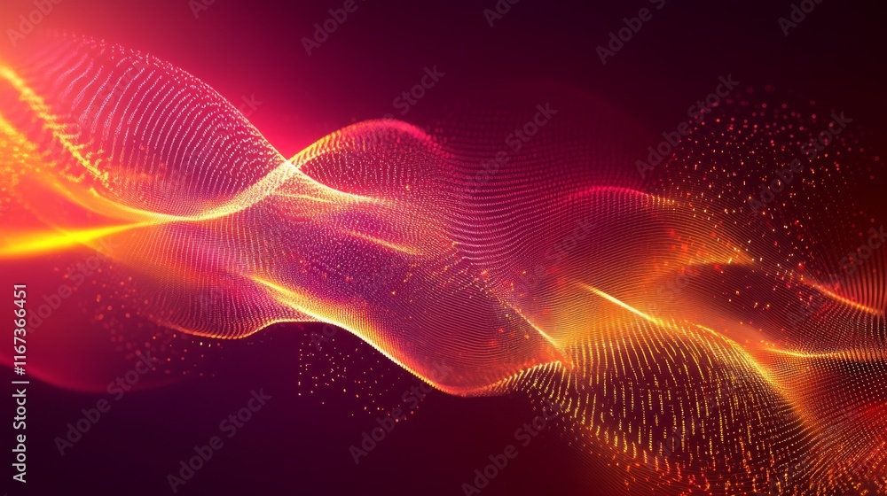 Aufkleber a vibrant abstract wave pattern showcasing dynamic lines in shades of pink and orange against a dark