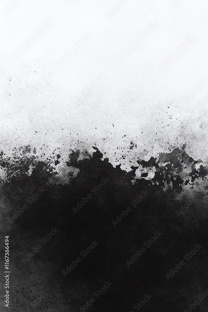 Poster jet black to ash gray gradient with a gritty noise effect for a minimalist yet textured design.