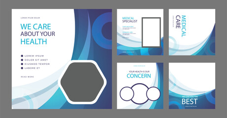 Medical Social Media Post Template. Medical promotion square web banner. Social media healthcare post banner. Editable Healthcare Social Media Banner Template. 