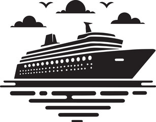 silhouette of a ship