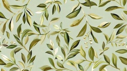 Fototapeta premium olive seamless pattern wallpaper