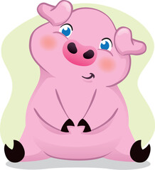 Illustration of a piglet, swine, animal mascot. Ideal for educational and informative materials