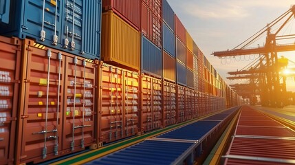 Fototapeta premium A smart supply chain ecosystem visualized as a hologram, blending innovation with interconnected logistics
