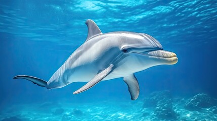 A Bottlenose Dolphin Swims Gracefully Underwater