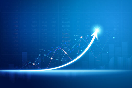 business financial stock market graph analysis strategy going positive digital technology investment background