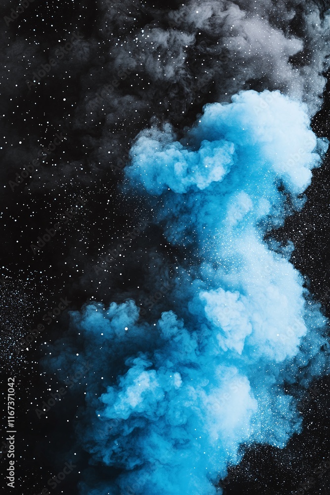 Poster poster header design with a charcoal black to cobalt blue gradient highlighted with scattered grain 