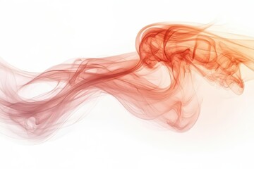 Fototapeta premium isolated red smoke plume against a stark white background dramatic and visually striking the swirling smoke forms captivating patterns evoking a sense of mystery and intrigue