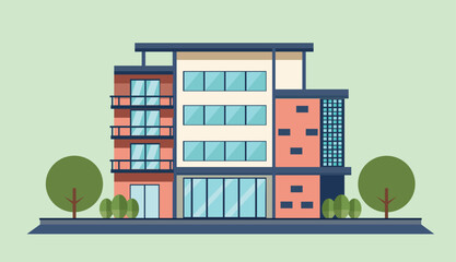 Modern Apartment Building Illustration © Dipak