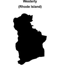 Westerly (Rhode Island) blank outline map