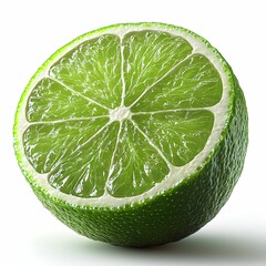 Fresh Lime Slice on White Background