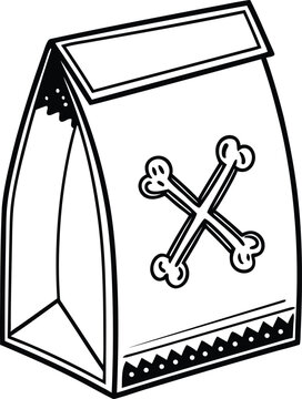 recommend clip art: Dog Food Bag vector, Dog Food Bag silhouette vector art, Dog Food Bag line art vector illustration
