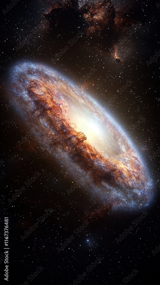 Poster celestial phenomena display outer space abstract art cosmic environment wide-angle view neon inspire