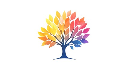 Colorful tree of life nature digital artwork vibrant artistic