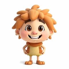 Fototapeta premium Adorable Cartoon Caveboy 