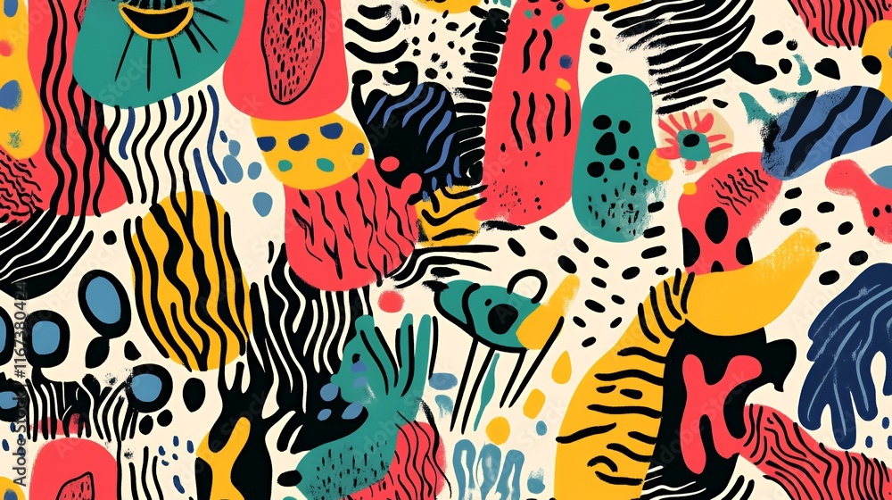 Poster abstract colorful shapes and patterns design