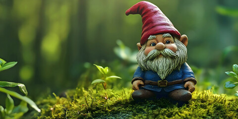 a statue of a leprechaun, ai generated.