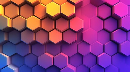 Abstract Hexagon Pattern Colorful Gradient Background