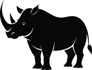 Rhino silhouette  vector illustration on white background