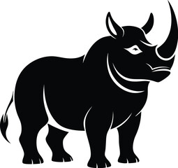 Rhino silhouette  vector illustration on white background