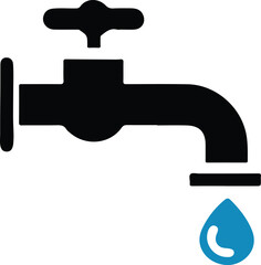 isolated Faucet icon symbol Vector, Faucet Silhouette, Faucet icon set,Faucet logo, Faucet Vector illustration, Vector Graphic, EPS 10 , clip art work,