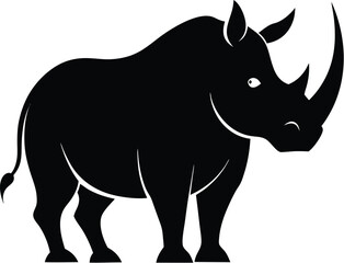 Rhino silhouette  vector illustration on white background