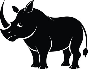 Rhino silhouette  vector illustration on white background