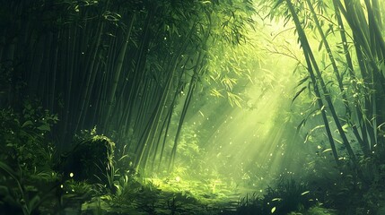 Obraz premium Greenery in bamboo serenity