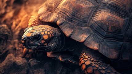 Naklejka premium Galapagos Tortoise Majestic Creature Of The Islands