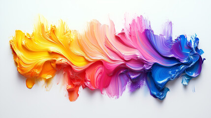 Bold colors swirl together in a seamless blend, transitioning from warm yellows and oranges to cool pinks and purples. The flowing texture evokes a sense of artistic freedom and creativity.