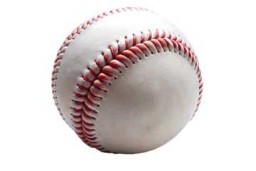 Close up of a baseball isolated on white background as transparent. PNG. AI GENERATED