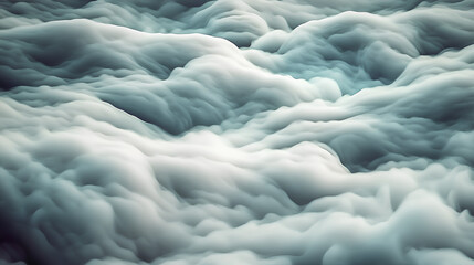 Billowing clouds stretch across the twilight sky, displaying a mix of soft whites and deep grays. The atmosphere captures a serene yet dynamic quality, inviting contemplation.