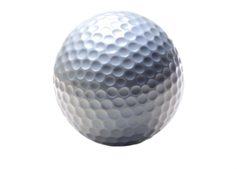 Close up of a golf ball isolated on white background as transparent. PNG. AI GENERATED