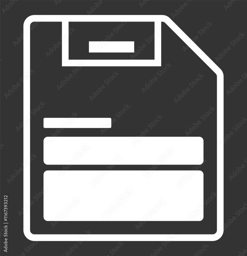 Poster floppy disk line icon vector. thin linear, regular and button style design isolated on white backgro