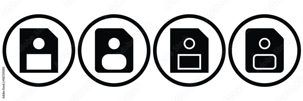 Poster floppy disk icon silhouette vector. save icon illustration. disk icon thin line art. symbol of conse