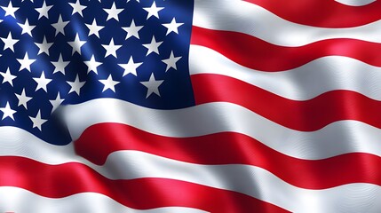 Obraz premium A waving American flag showcasing its stars and stripes in a vibrant design.