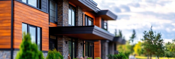 Obraz premium real estate photo of modern townhouse