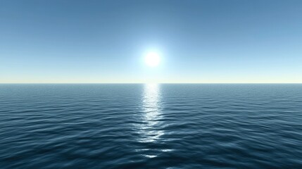 Obraz premium Serene Ocean Scene Under a Bright Sun