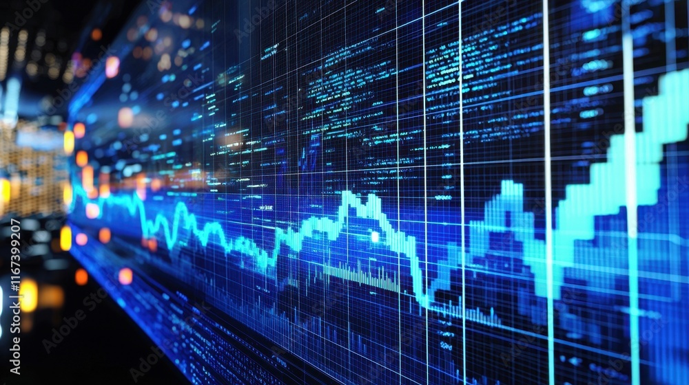 Poster market trends financial data visualization digital space tech environment high-tech viewpoint