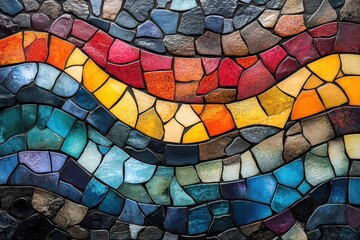 Fototapeta premium mosaic artwork symbolizing harmony in diversity blending various cultural elements into a vibrant piece that celebrates unity and the beauty of differences