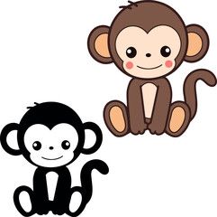 Monkey funny vector