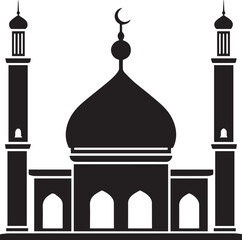  mosque, architecture silhouette victor white bg