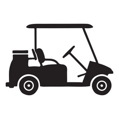 Golf Cart Silhouette Illustration for Course Transportation