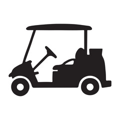 Silhouette Illustration of a Golf Cart