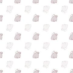 Blue Cute Polar Bear Seamless Pattern. Vector repeat pattern. Great for textiles, and designs for children.